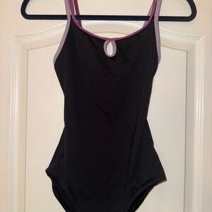 Black with Purple Trim Dance Leotard